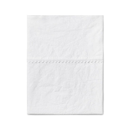 Fig Linens - Alexandre Turpault Bedding - Nouvelle Vague White Linen Flat Sheet