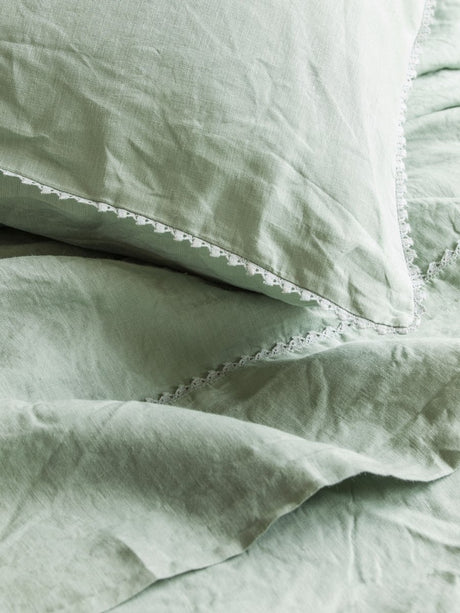 Fig Linens - Alexandre Turpault Linen Bedding - Nouvelle Vage Eucalyptus Bedding