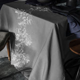 Saisons Dark Dove Tablecloth and Table Runner by Alexandre Turpault | Fig Linens