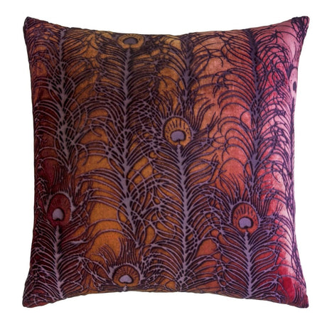 Wildberry Peacock Feather Decorative Pillow by Kevin O'Brien Studio - Fig Linens