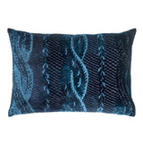 Cobalt Black Cable Knit Pillow by Kevin O'Brien Studio