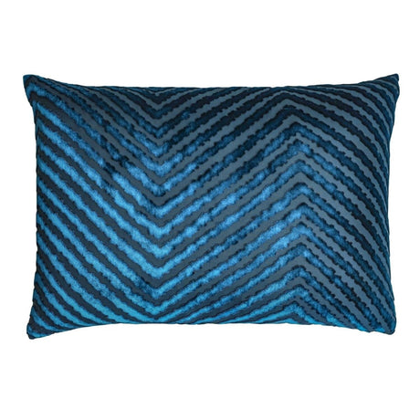 Cobalt Black Chevron Pillow by Kevin O'Brien Studio | Fig Linens