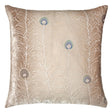 Fig Linens - Latte Peacock Feather Decorative Pillow by Kevin O'Brien Studio