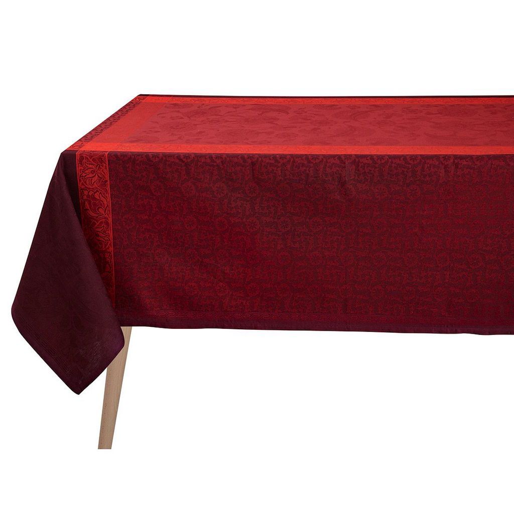 Ottomane Burgundy Tablecloth by Le Jacquard Français | Fig Linens