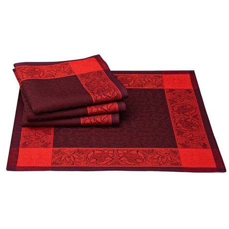 Ottomane Burgundy Napkins by Le Jacquard Français | Fig Linens