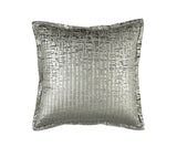 Fig Linens - Lili Alessandra Jolie Silver Quilted Euro Pillow