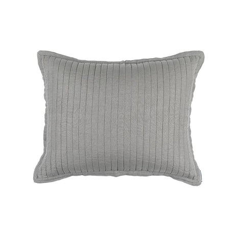 Fig Linens - Lili Alessandra Bedding - Tessa Light Grey Quilted Standard Pillow