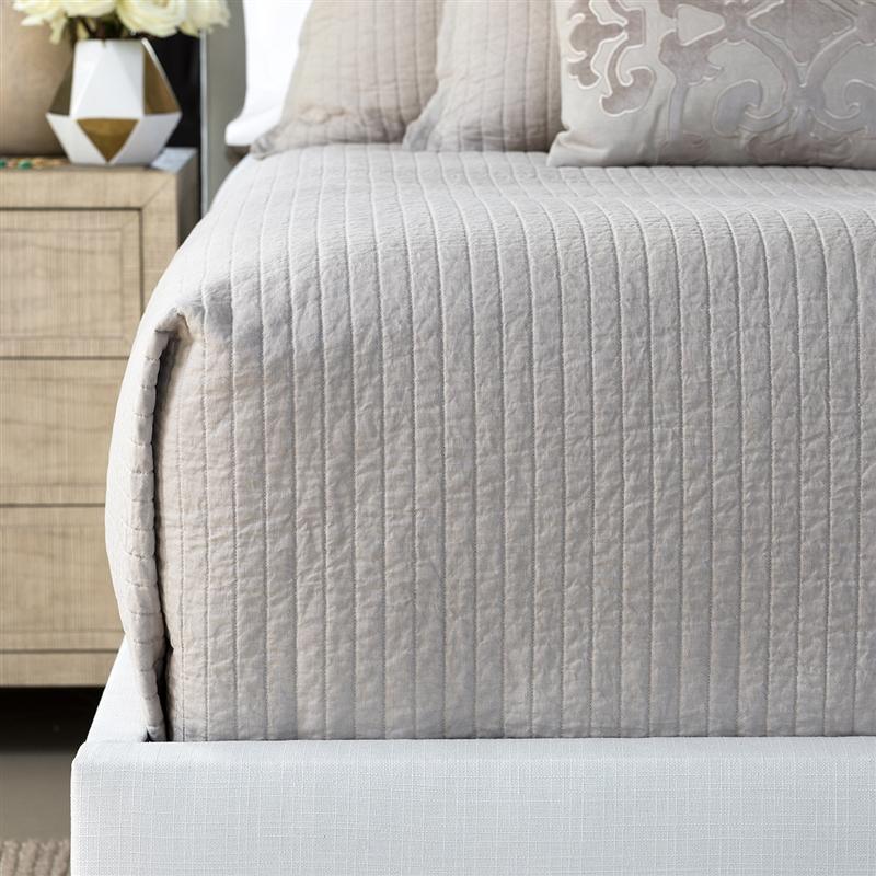 Fig Linens - Lili Alessandra Bedding - Tessa Raffia Quilted Coverlet