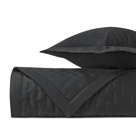 FIL COUPE Quilted Coverlet in Black by Home Treasures at Fig Linens and Home