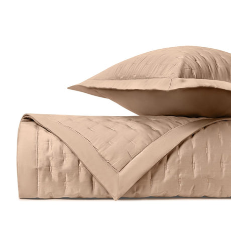 FIL COUPE Quilted Coverlet in Blush by Home Treasures at Fig Linens and Home