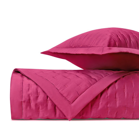 FIL COUPE Quilted Coverlet in Bright Pink by Home Treasures at Fig Linens and Home