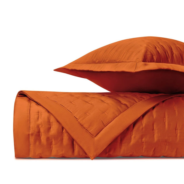 FIL COUPE Quilted Coverlet in Clementine by Home Treasures at Fig Linens and Home