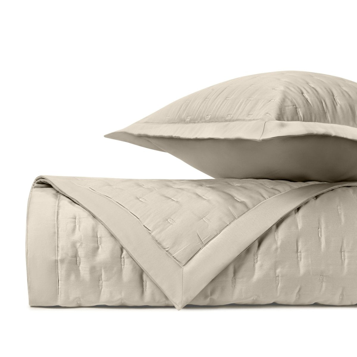 FIL COUPE Quilted Coverlet in Khaki by Home Treasures at Fig Linens and Home