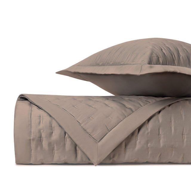 FIL COUPE Quilted Coverlet in Mist Gray by Home Treasures at Fig Linens and Home