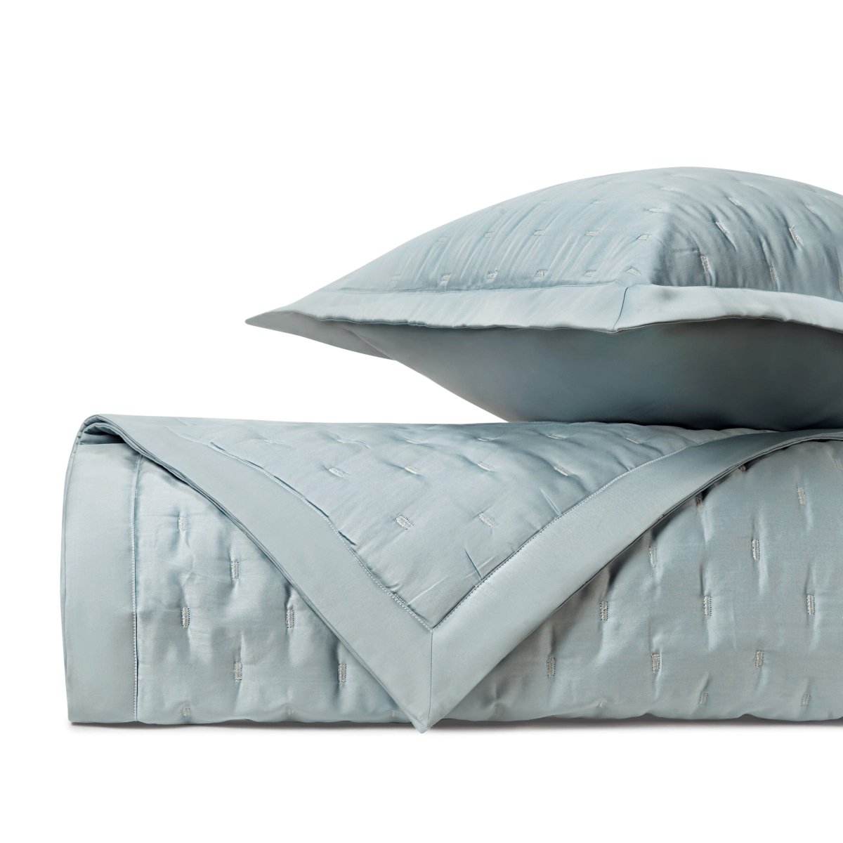 FIL COUPE Quilted Coverlet in Sion Blue by Home Treasures at Fig Linens and Home