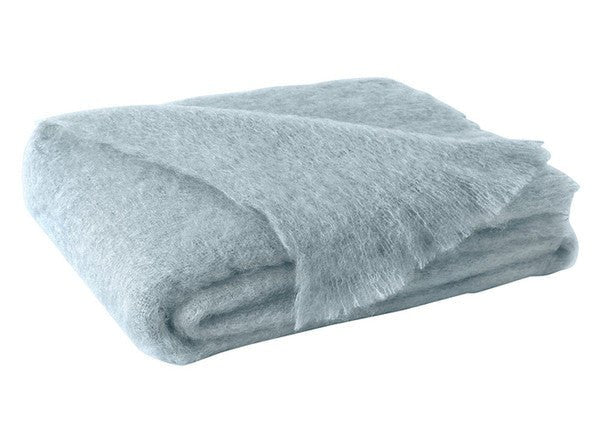 Brushed Mohair Throw Glacier Blue by Lands Downunder