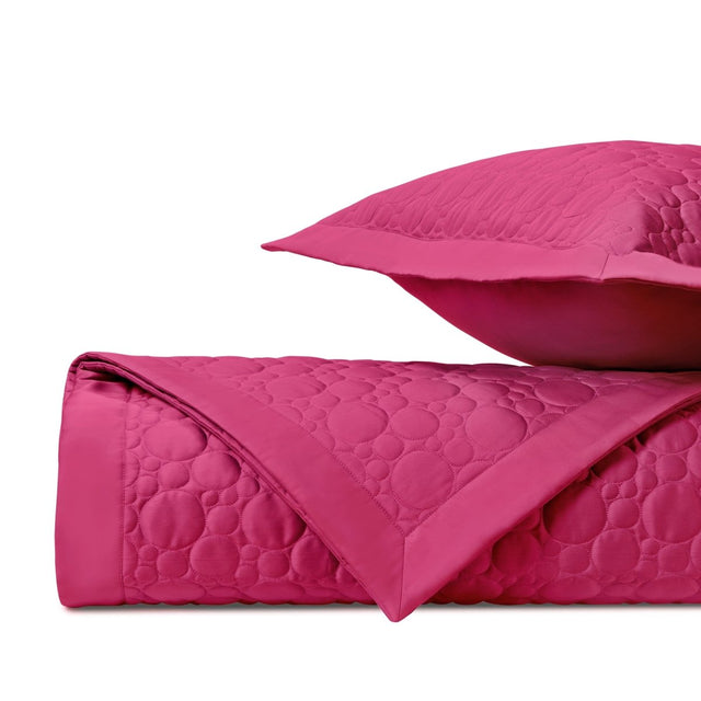 GLOBE Quilted Coverlet in Bright Pink by Home Treasures at Fig Linens and Home