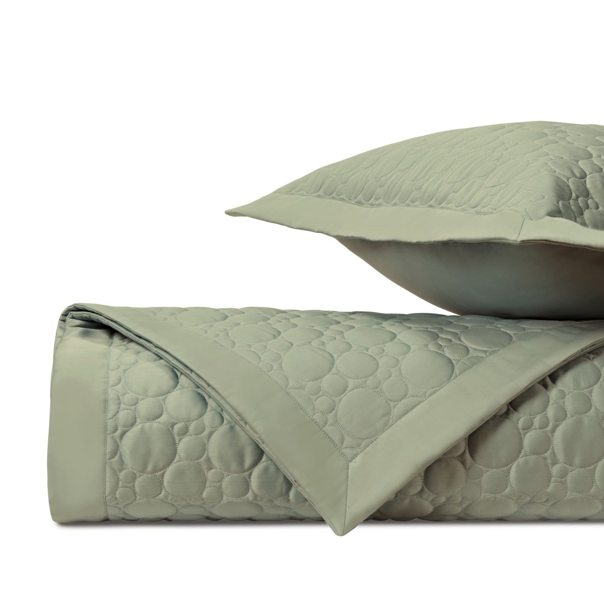 GLOBE Quilted Coverlet in Crystal Green by Home Treasures at Fig Linens and Home