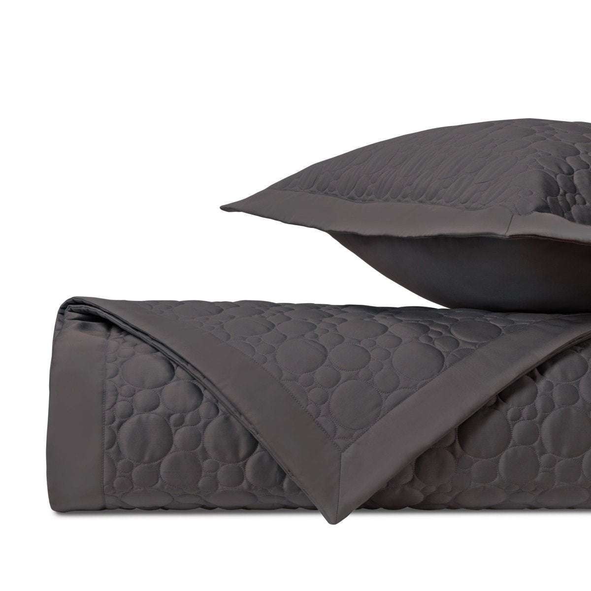 GLOBE Quilted Coverlet in Grisaglia Gray by Home Treasures at Fig Linens and Home