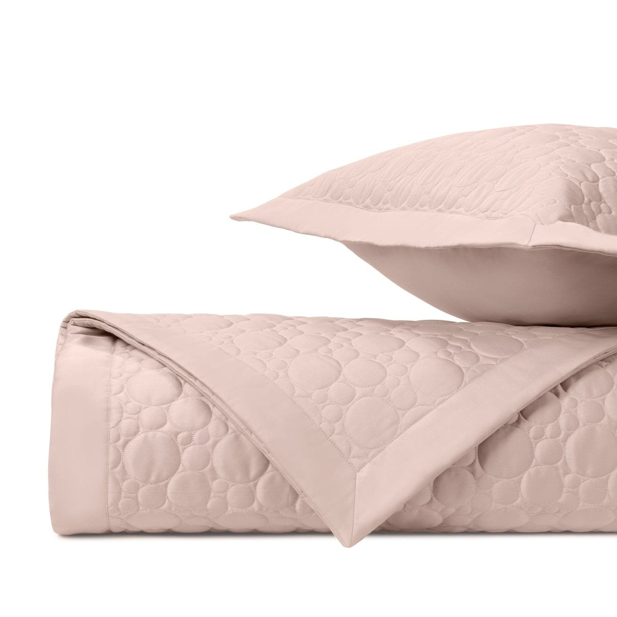 GLOBE Quilted Coverlet in Light Pink by Home Treasures at Fig Linens and Home