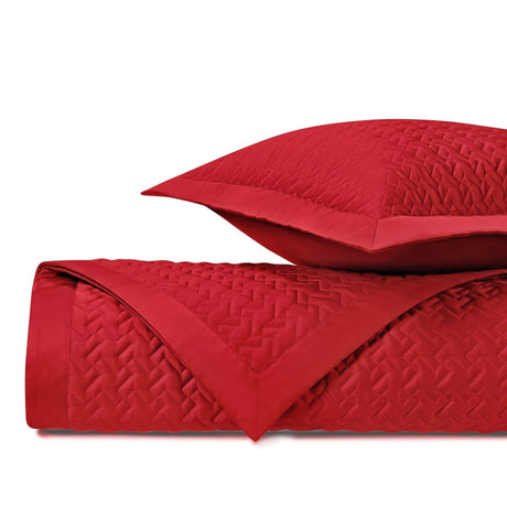 HOUNDSTOOTH Quilted Coverlet in Bright Red by Home Treasures at Fig Linens and Home