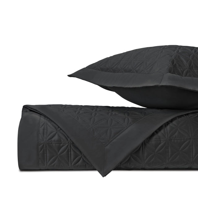 ISLA Quilted Coverlet in Black by Home Treasures at Fig Linens and Home