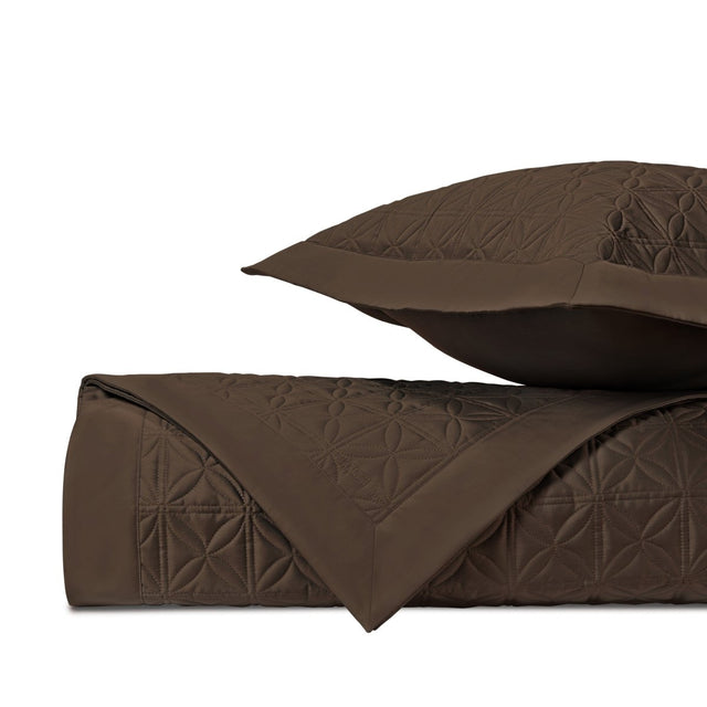 ISLA Quilted Coverlet in Chocolate by Home Treasures at Fig Linens and Home