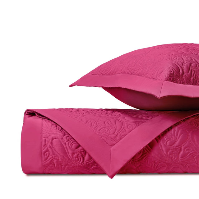 KASHMIR Quilted Coverlet in Bright Pink by Home Treasures at Fig Linens and Home