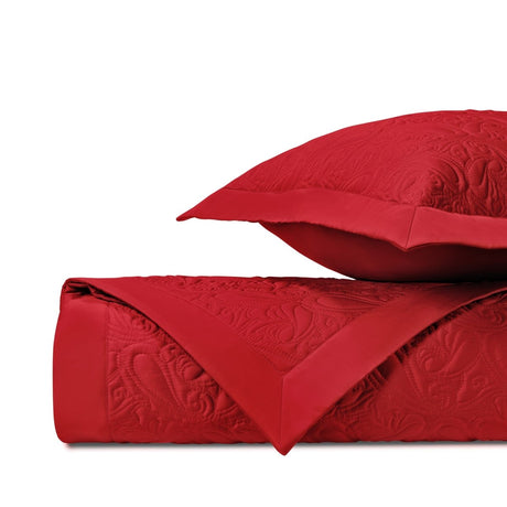 KASHMIR Quilted Coverlet in Bright Red by Home Treasures at Fig Linens and Home