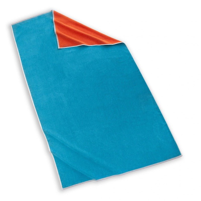 Maui Blue/Orange Beach Towel | Kassatex Towels at Fig Linens and Home