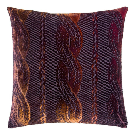 Fig Linens - Wildberry Cable Knit Decorative Pillow by Kevin O'Brien Studio