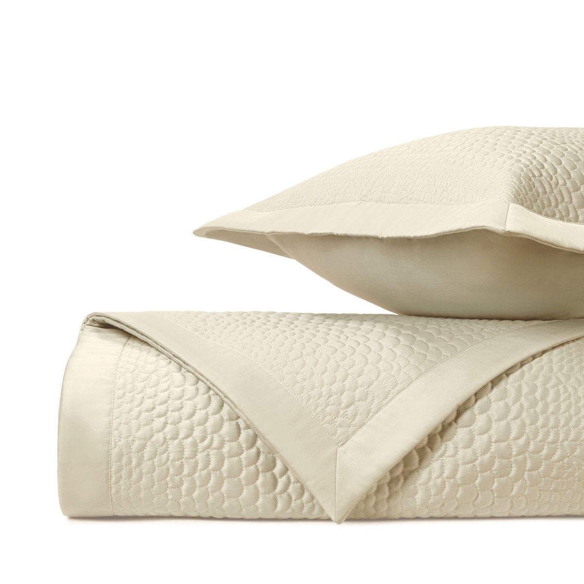 KOMODO Quilted Coverlet in Ivory by Home Treasures at Fig Linens and Home