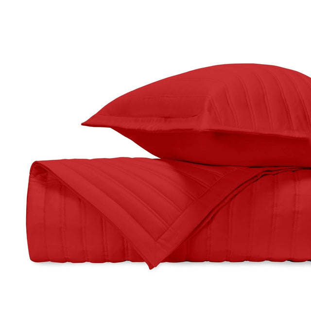 L'AVENUE Quilted Coverlet in Bright Red by Home Treasures at Fig Linens and Home