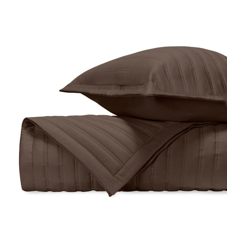 L'AVENUE Quilted Coverlet in Chocolate by Home Treasures at Fig Linens and Home