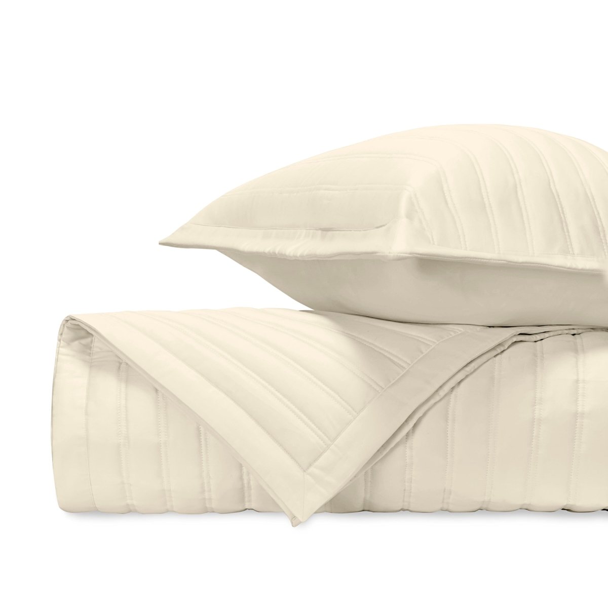 L'AVENUE Quilted Coverlet in Ivory by Home Treasures at Fig Linens and Home