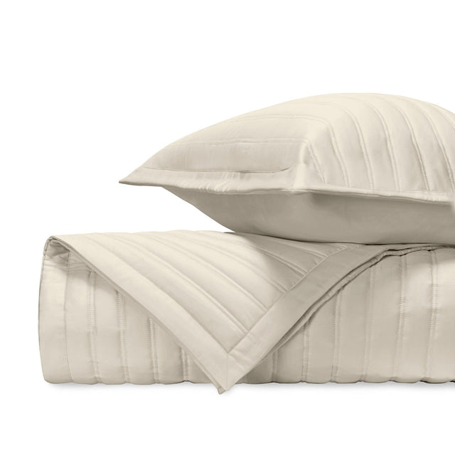 L'AVENUE Quilted Coverlet in Khaki by Home Treasures at Fig Linens and Home