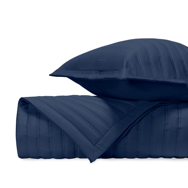 L'AVENUE Quilted Coverlet in Navy Blue by Home Treasures at Fig Linens and Home