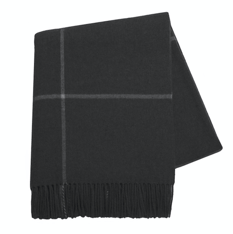 lands downunder Onyx Windowpane Cashmere Throw