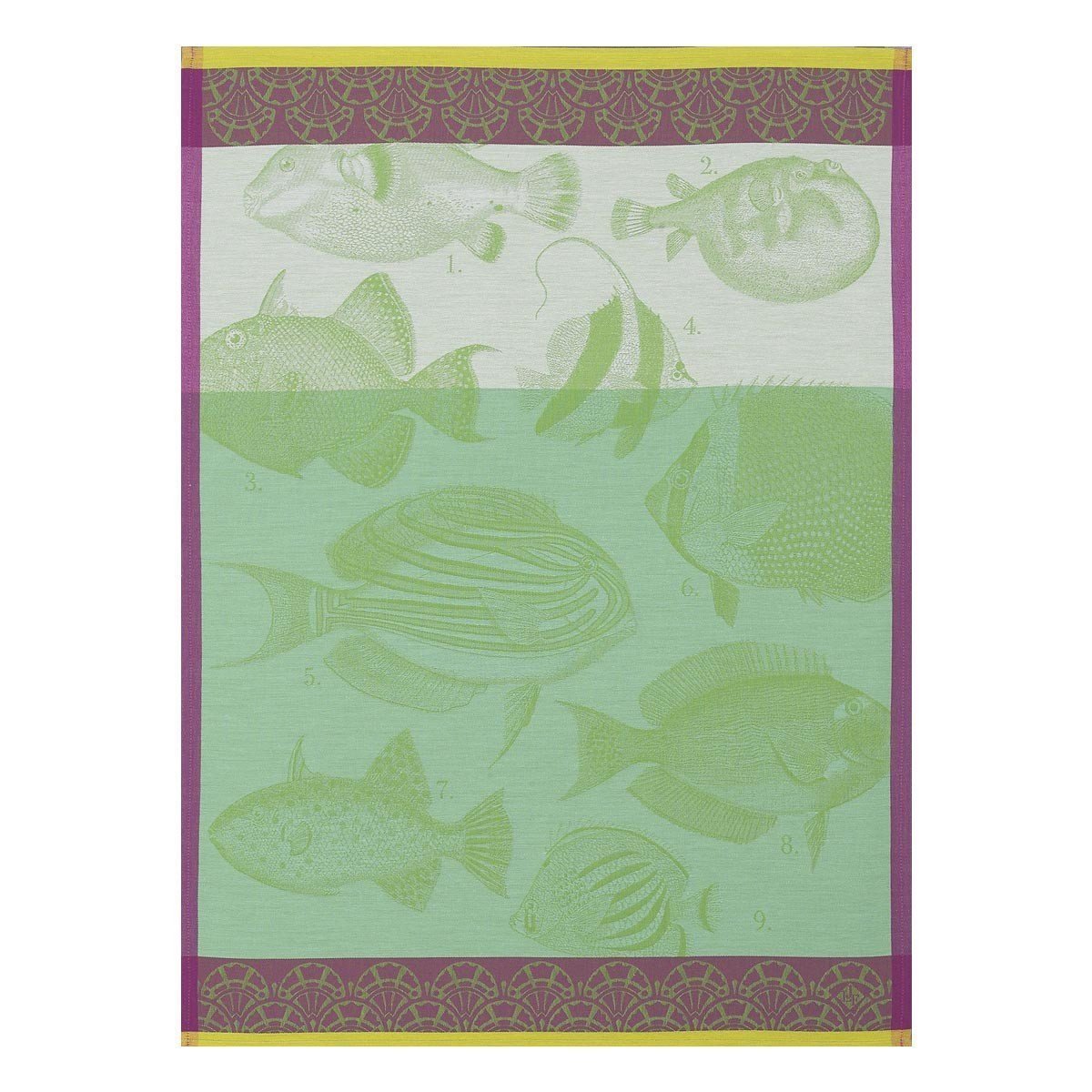 Moorea Green Tea Towel by Le Jacquard Francais