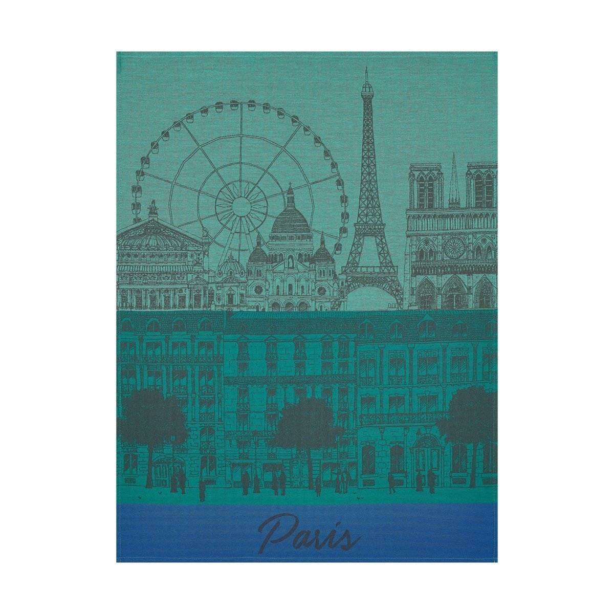 Paris Panorama Garden Tea Towel  by Le Jacquard Français