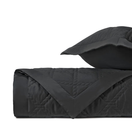 LIBERTY Quilted Coverlet in Black by Home Treasures at Fig Linens and Home