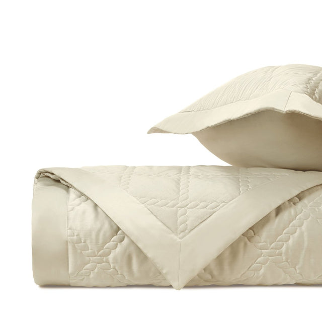 LIBERTY Quilted Coverlet in Ivory by Home Treasures at Fig Linens and Home