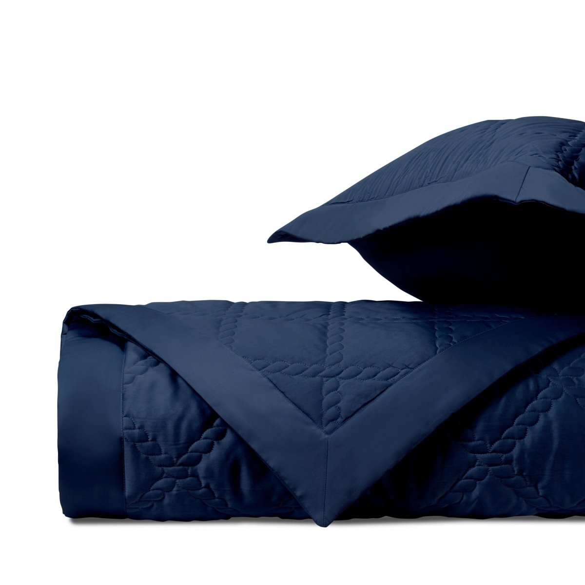 LIBERTY Quilted Coverlet in Navy Blue by Home Treasures at Fig Linens and Home