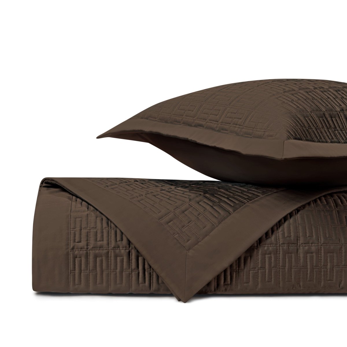 LONDRES Quilted Coverlet in Chocolate by Home Treasures at Fig Linens and Home