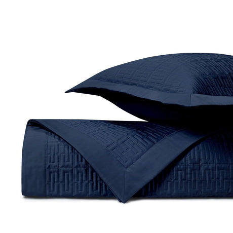 LONDRES Quilted Coverlet in Navy Blue by Home Treasures at Fig Linens and Home