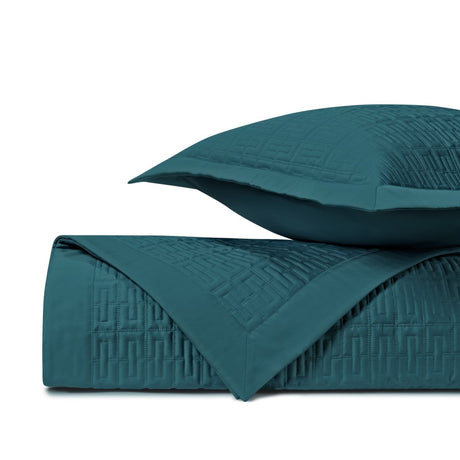 LONDRES Quilted Coverlet in Teal by Home Treasures at Fig Linens and Home