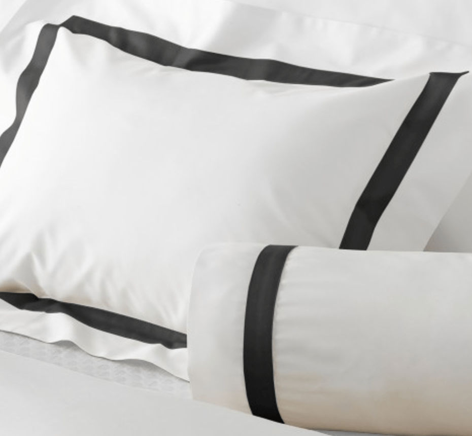 Lowell White with Black Trim - Matouk Bedding