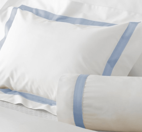 Lowell Light Blue on White Bedding - Matouk Fine Linens