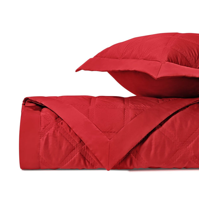 LUCIANA Quilted Coverlet in Bright Red by Home Treasures at Fig Linens and Home