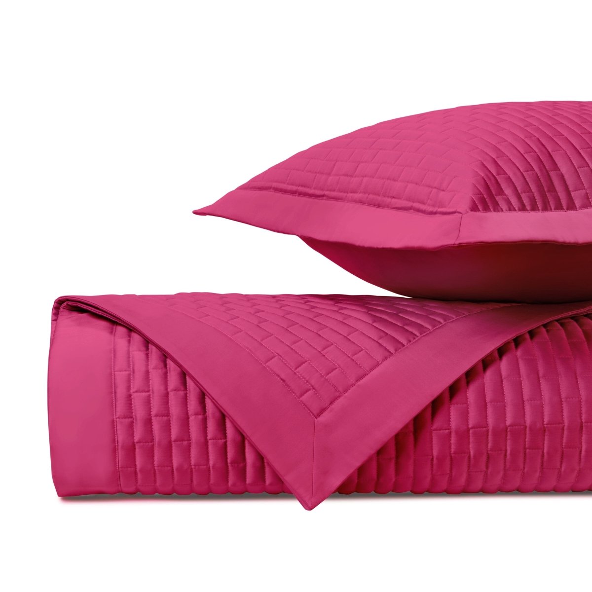 MASON Quilted Coverlet in Bright Pink by Home Treasures at Fig Linens and Home